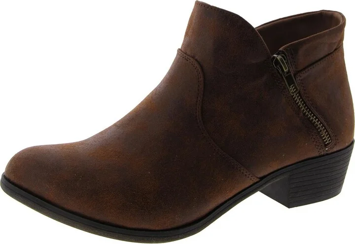 Abby Womens Padded Insole Block Heel Ankle Boots