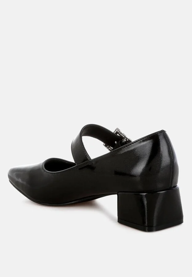 Abeba Diamante Brooch Metallic Mary Jane Pumps - Image 3
