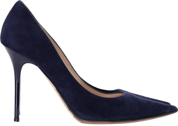 Abel Pointed Toe Pumps in Navy Blue Suede
