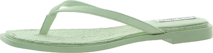 Abela Womens Faux Leather Toe Post Flip-Flops