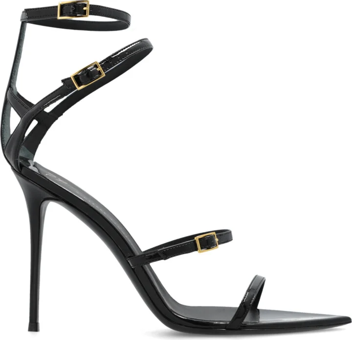‘Abely’ Heeled Sandals, , - Black