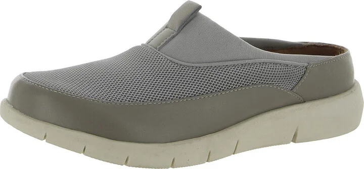 Aberdeen Sport Womens Mesh Leather Trim Slip-On Sneakers