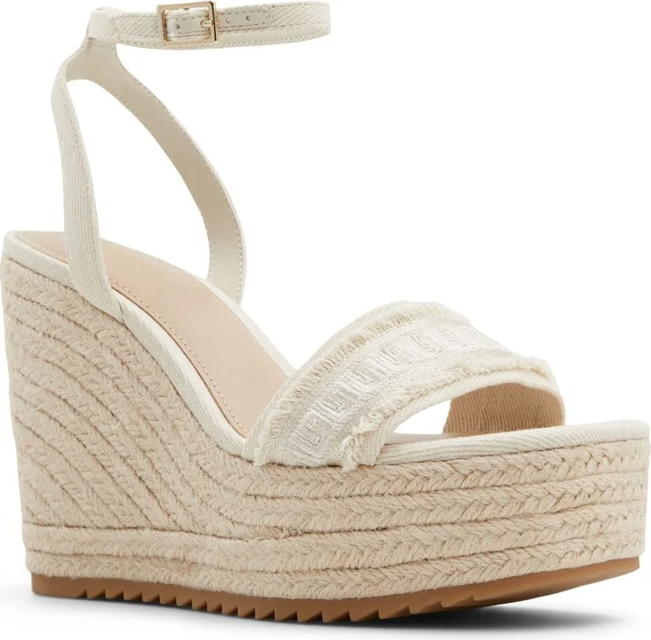 Aberitram Ankle Strap Espadrille Platform Wedge Sandal