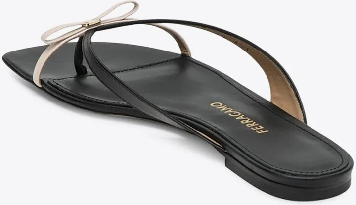 Abibi Mini Bow Leather Flip-Flops - Image 2