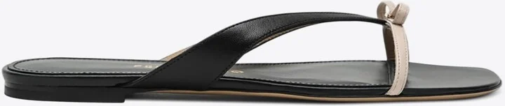 Abibi Mini Bow Leather Flip-Flops