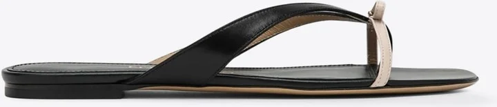 Abibi Mini Bow Leather Flip-Flops