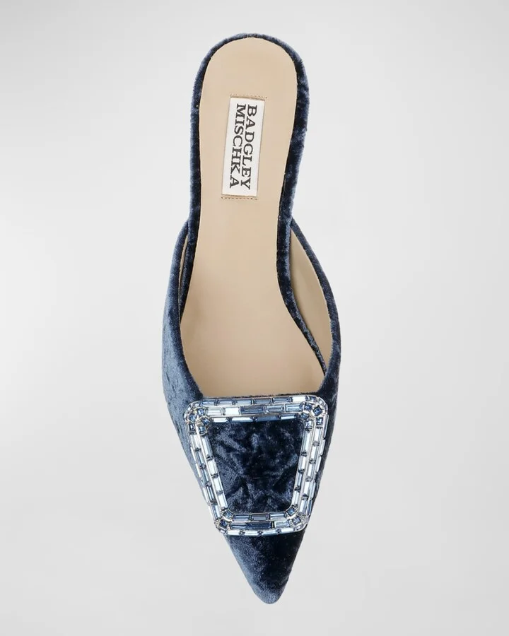 Abigayl Velvet Buckle Mule Pumps - Image 3
