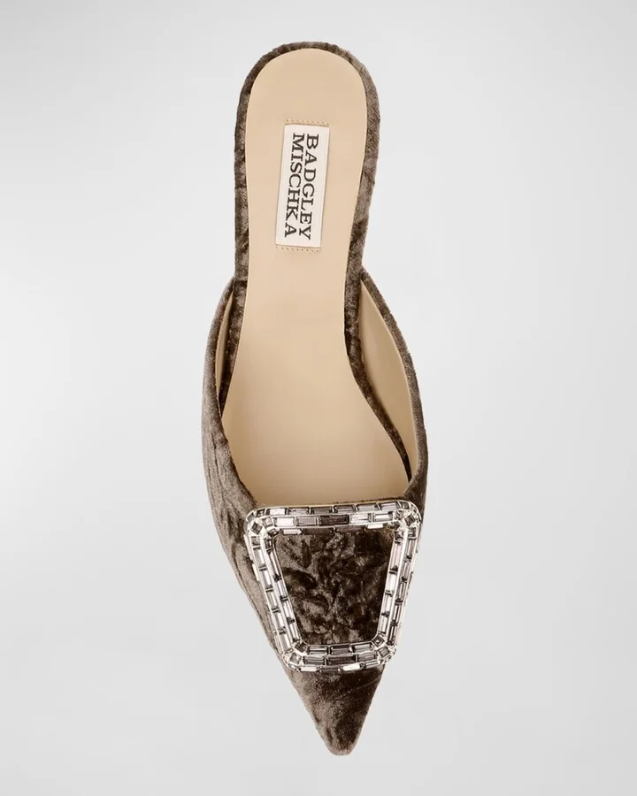Abigayl Velvet Buckle Mule Pumps - Image 10