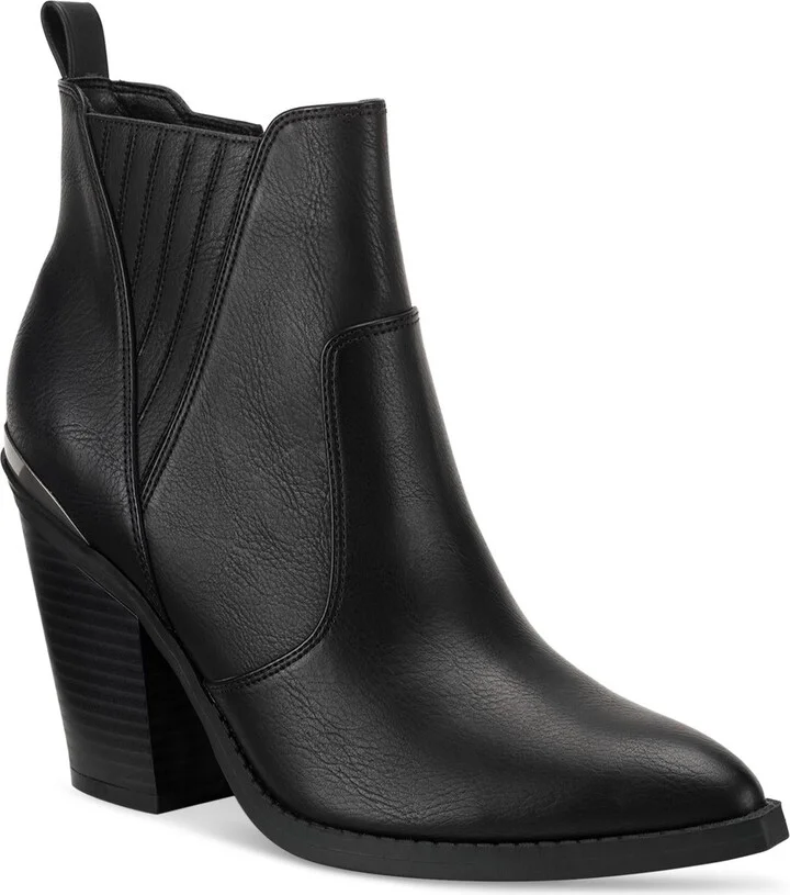 Abiigail Womens Faux Leather Pointed Toe Ankle Boots