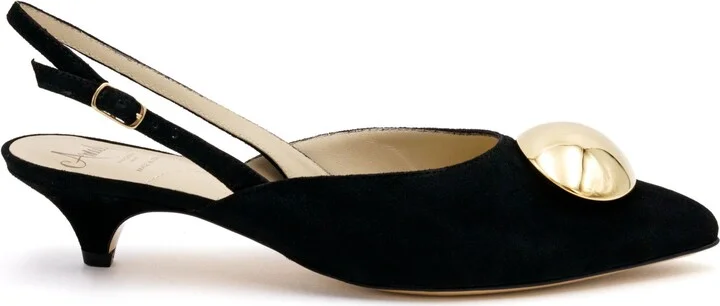 Abissa Slingback Pointed Toe Kitten Heel Pump - Image 3