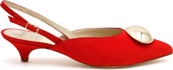 Abissa Slingback Pointed Toe Kitten Heel Pump - Image 9