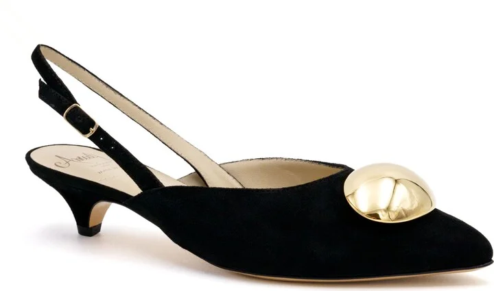 Abissa Slingback Pointed Toe Kitten Heel Pump