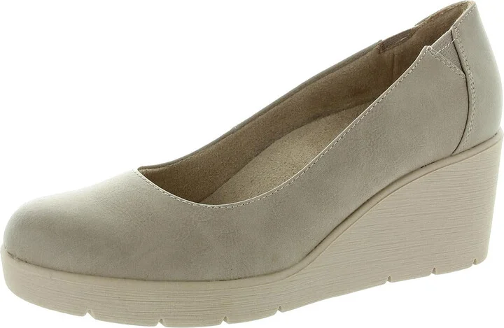 About-Time Womens Padded Insole Wedge Heels