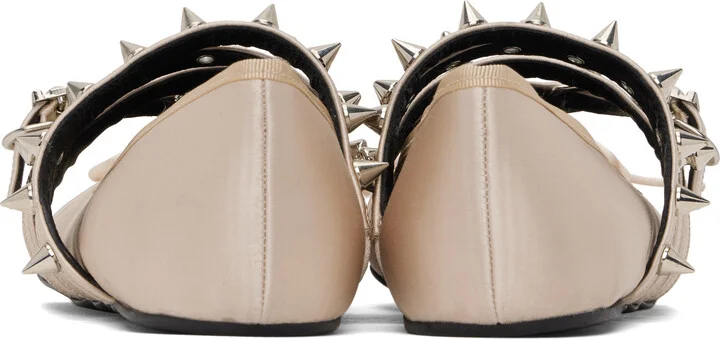 ABRA Beige Spike Ballerina Flats - Image 2