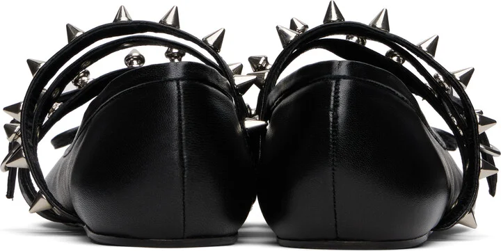 ABRA Black Spike Ballerina Flats - Image 2