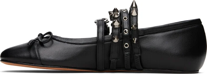 ABRA Black Spike Ballerina Flats - Image 3