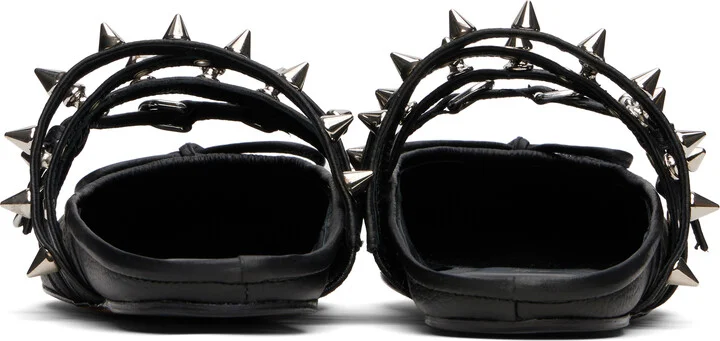 ABRA Black Spike Ballerina Mules - Image 2