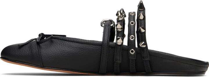 ABRA Black Spike Ballerina Mules - Image 3