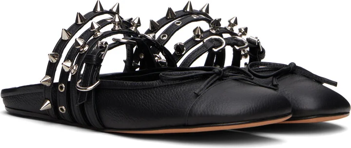 ABRA Black Spike Ballerina Mules - Image 4