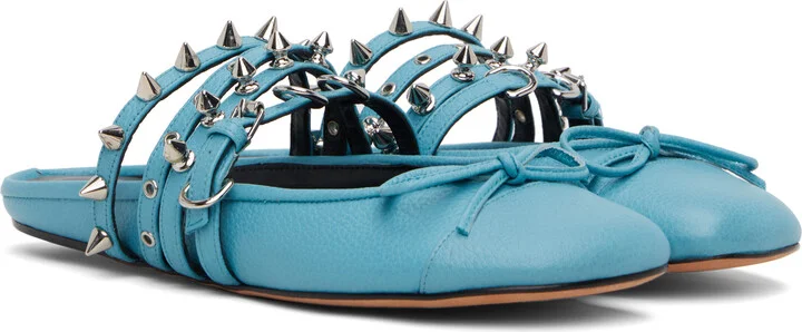 ABRA Blue Spike Ballerina Mules - Image 4