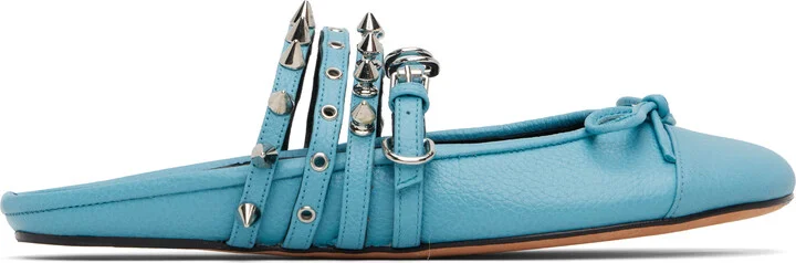 ABRA Blue Spike Ballerina Mules
