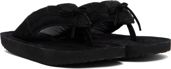 ABRA SSENSE Exclusive Black Platform Flip-Flops - Image 4