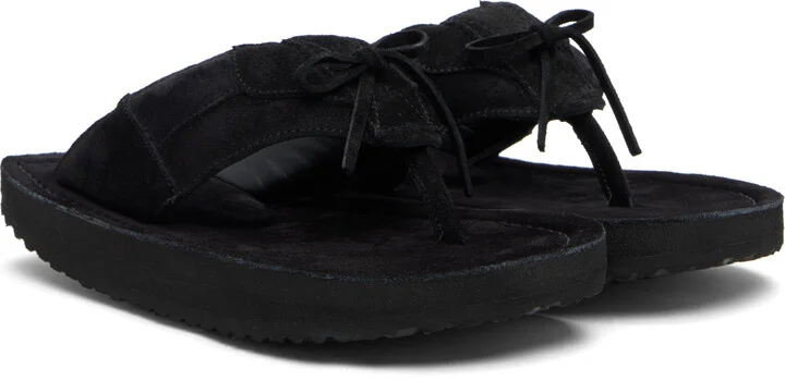 ABRA SSENSE Exclusive Black Platform Flip-Flops - Image 4