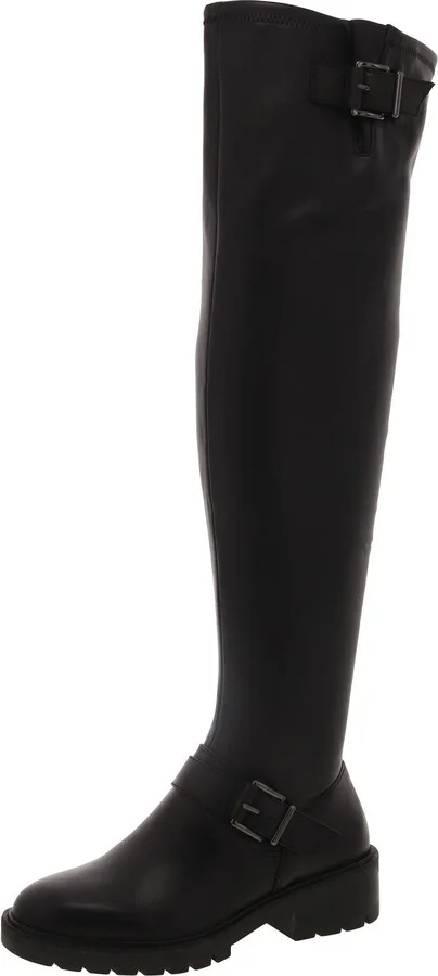 Abrila Womens Faux Leather Tall Over-The-Knee Boots