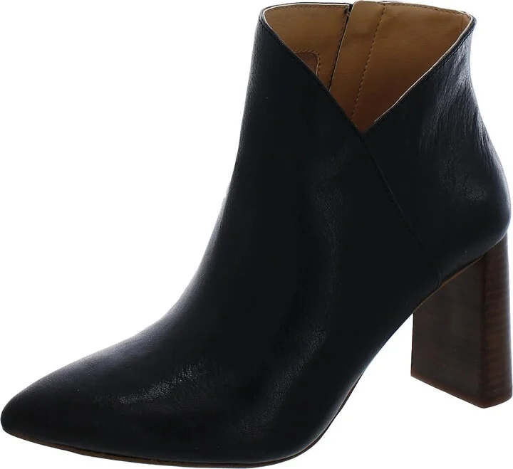 Abrina Womens Leather Block Heel Shooties