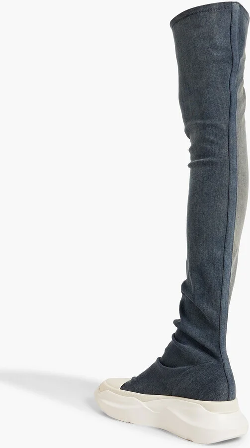 Abstract over-the-knee denim platform boots - Image 3