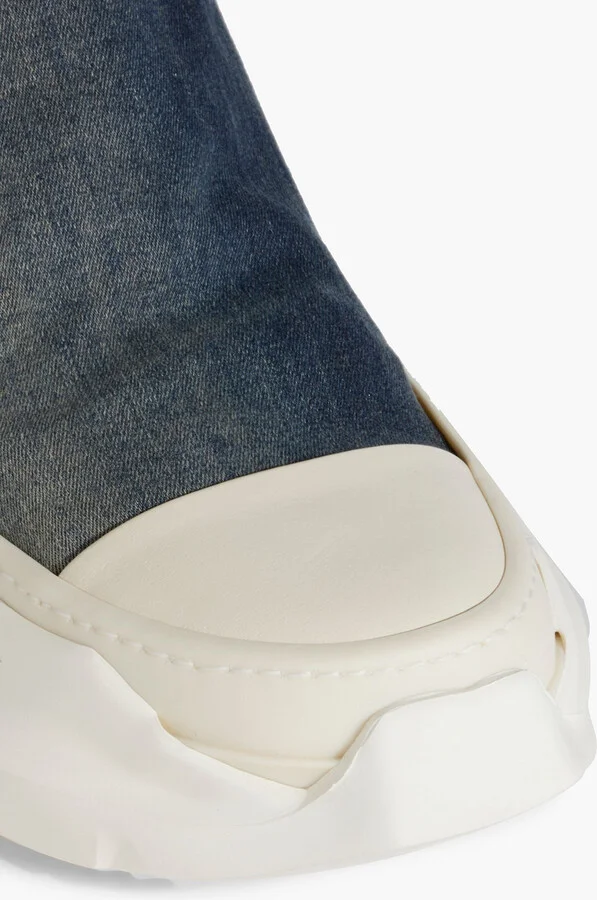 Abstract over-the-knee denim platform boots - Image 4