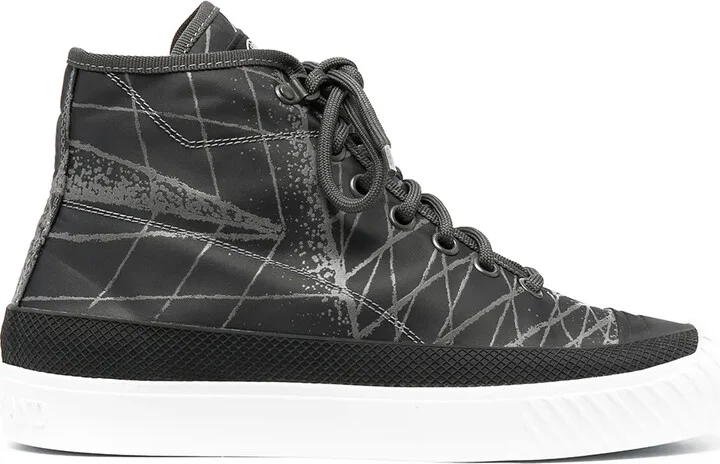 Abstract-Print High-Top Sneakers