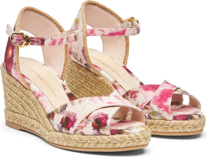 Abstract Print Wedge Sandals - Image 2