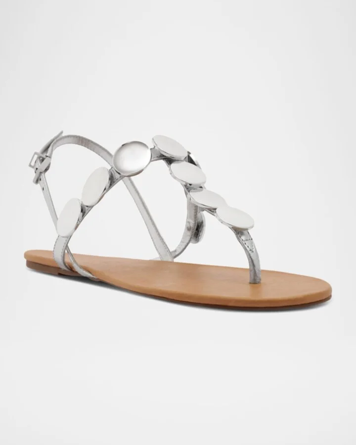 Acacia Metallic Coin Flat Sandals - Image 3