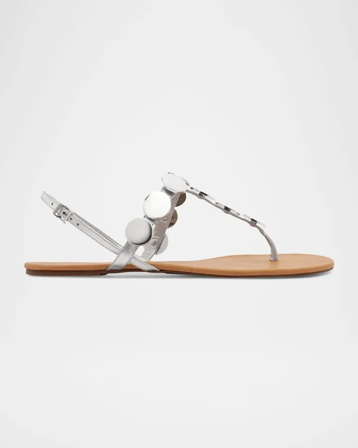 Acacia Metallic Coin Flat Sandals
