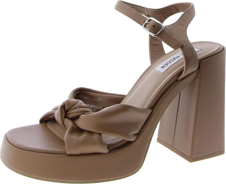 Acceptance Womens Faux Leather Ankle Strap Platform Heels