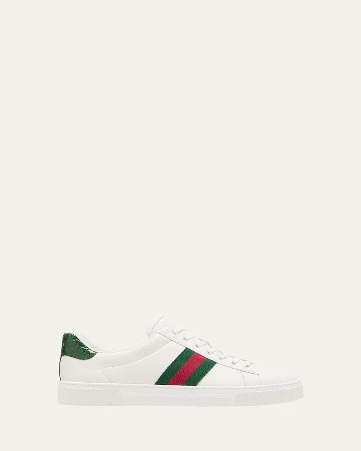 Ace Leather Web Low-Top Sneakers