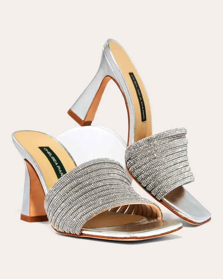 Ace Swarovski-Crystal Embellished Metallic-Leather Mule - Image 2