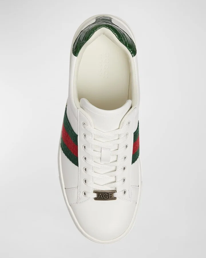 Ace Web Mixed Leather Sneakers - Image 6