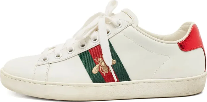 Ace Web-stripe leather sneakers