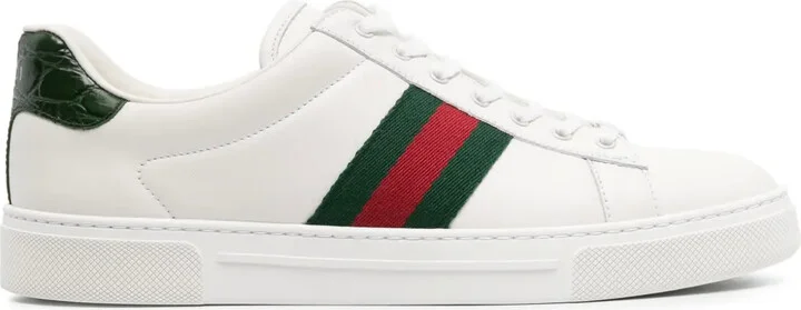 Ace Web-stripe leather sneakers