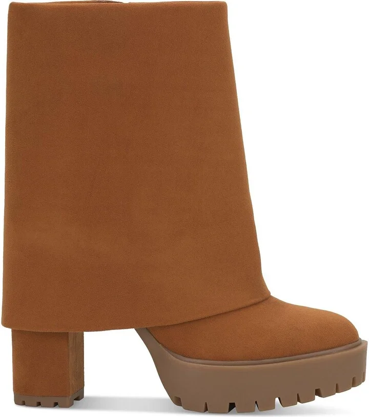 Acelina Womens Faux Suede Cuffed Booties