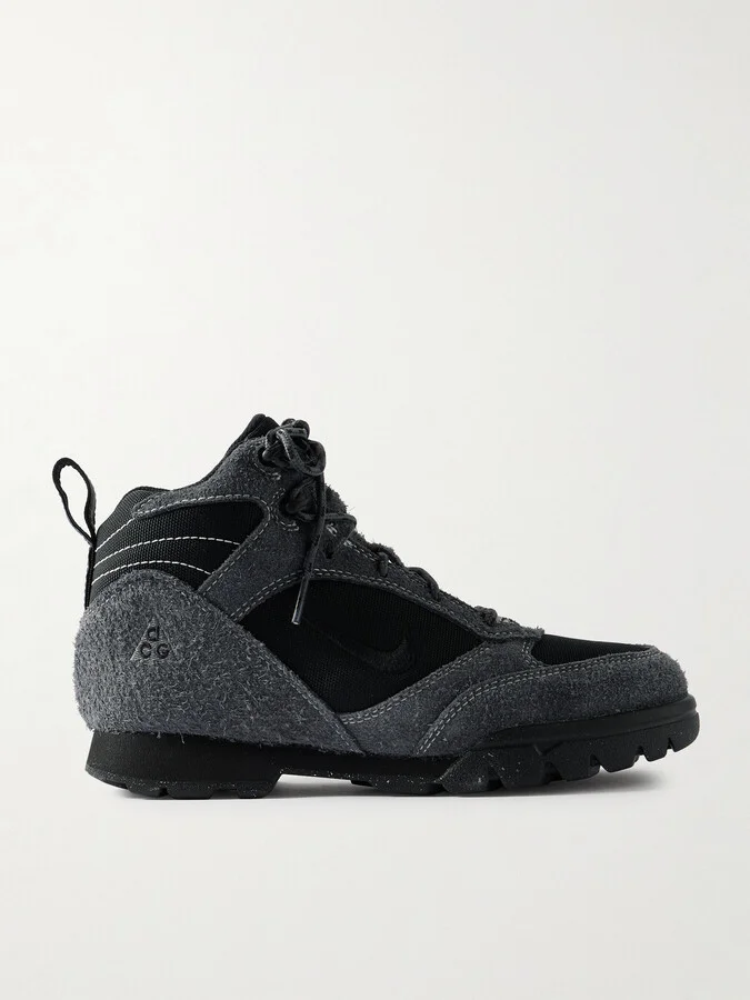 ACG Torre Mid Mesh and Brushed-Suede Sneakers