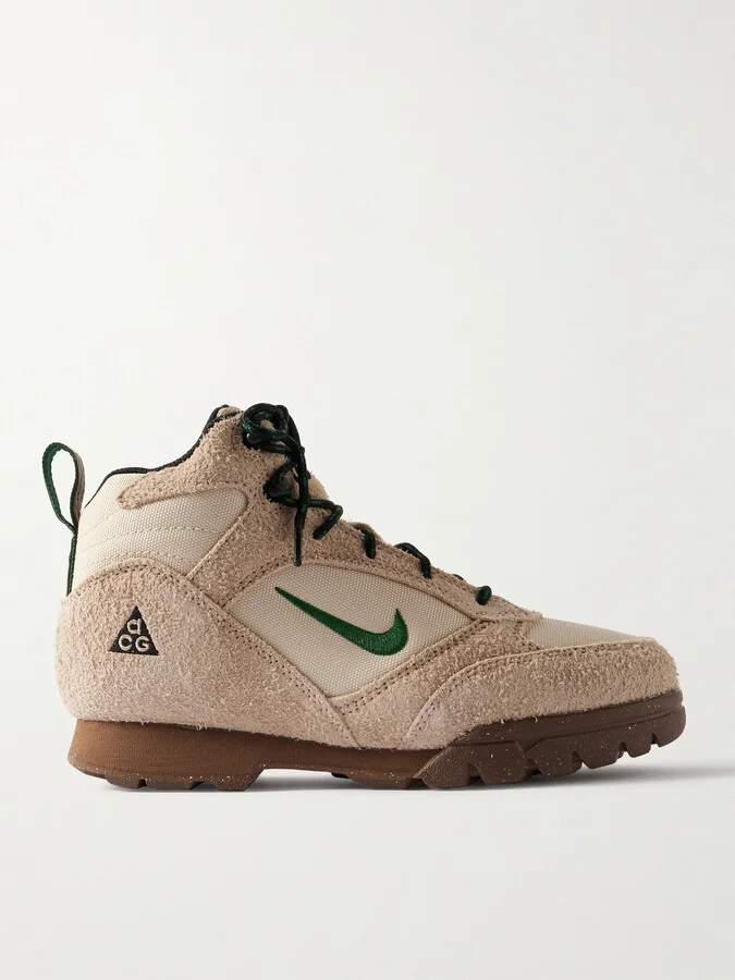 ACG Torre Mid Mesh and Brushed-Suede Sneakers