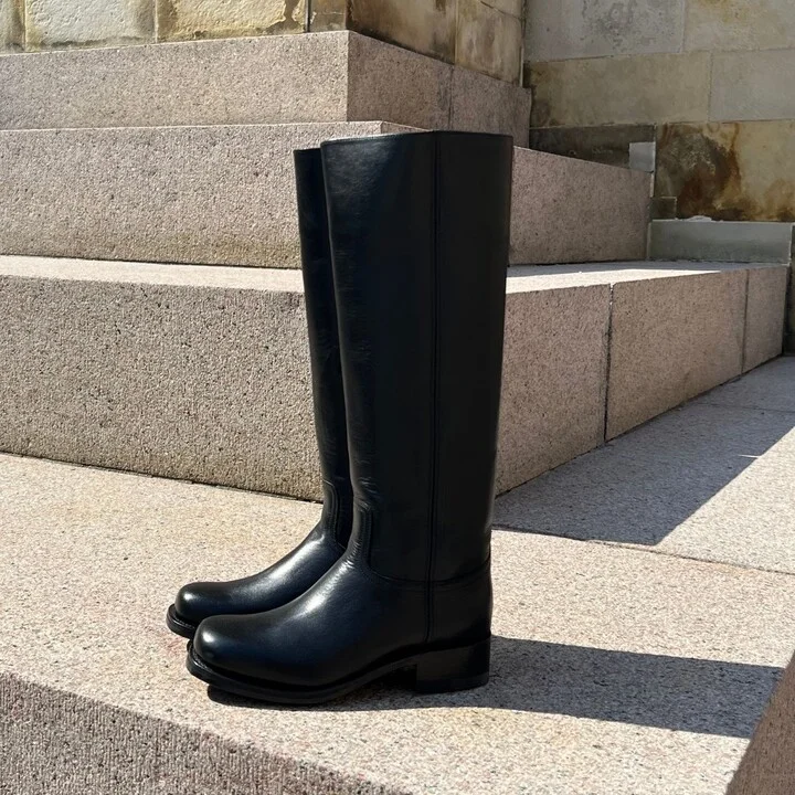 Achilla Boots, Black Leather - Image 3