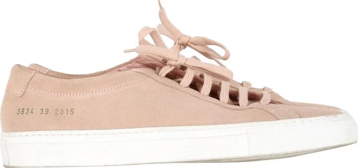 Achille Low-Top Sneakers in Pink Calf Suede