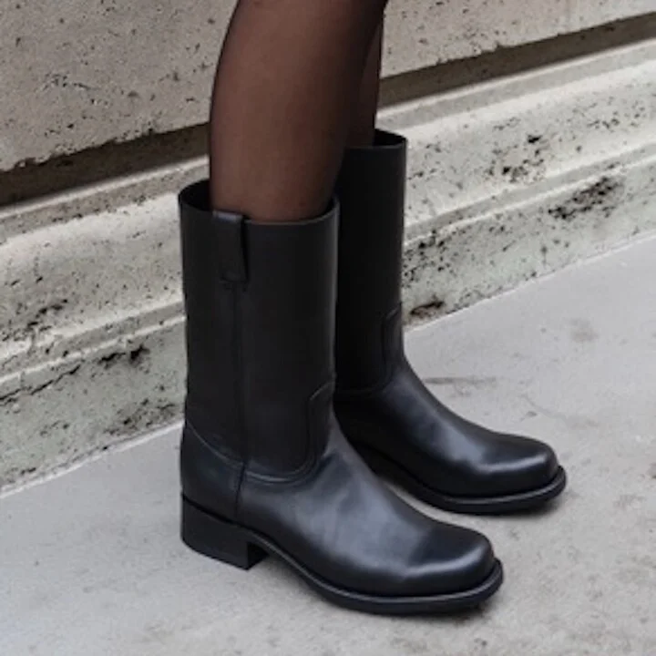 Achilles Boots, Black Leather - Image 6