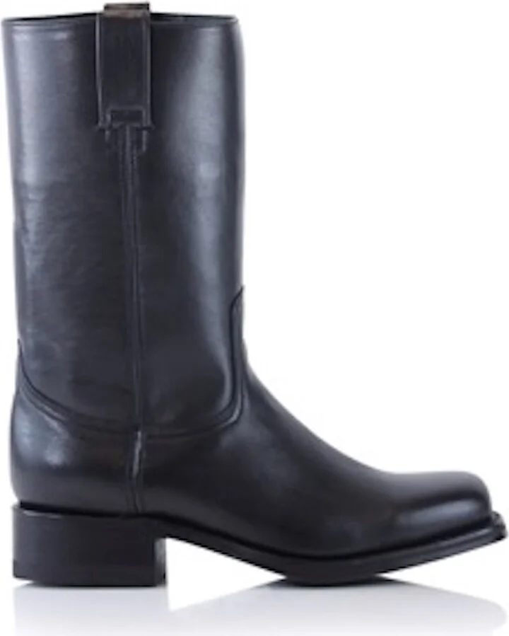 Achilles Boots, Black Leather