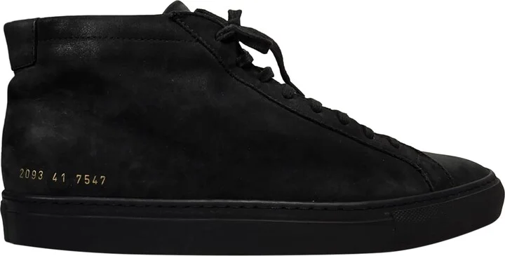 Achilles High-Top Sneakers in Black Leather