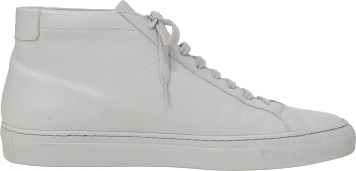 Achilles Mid Top Sneakers in Grey Leather